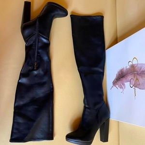Jessica Simpson black stretch over the knee boots